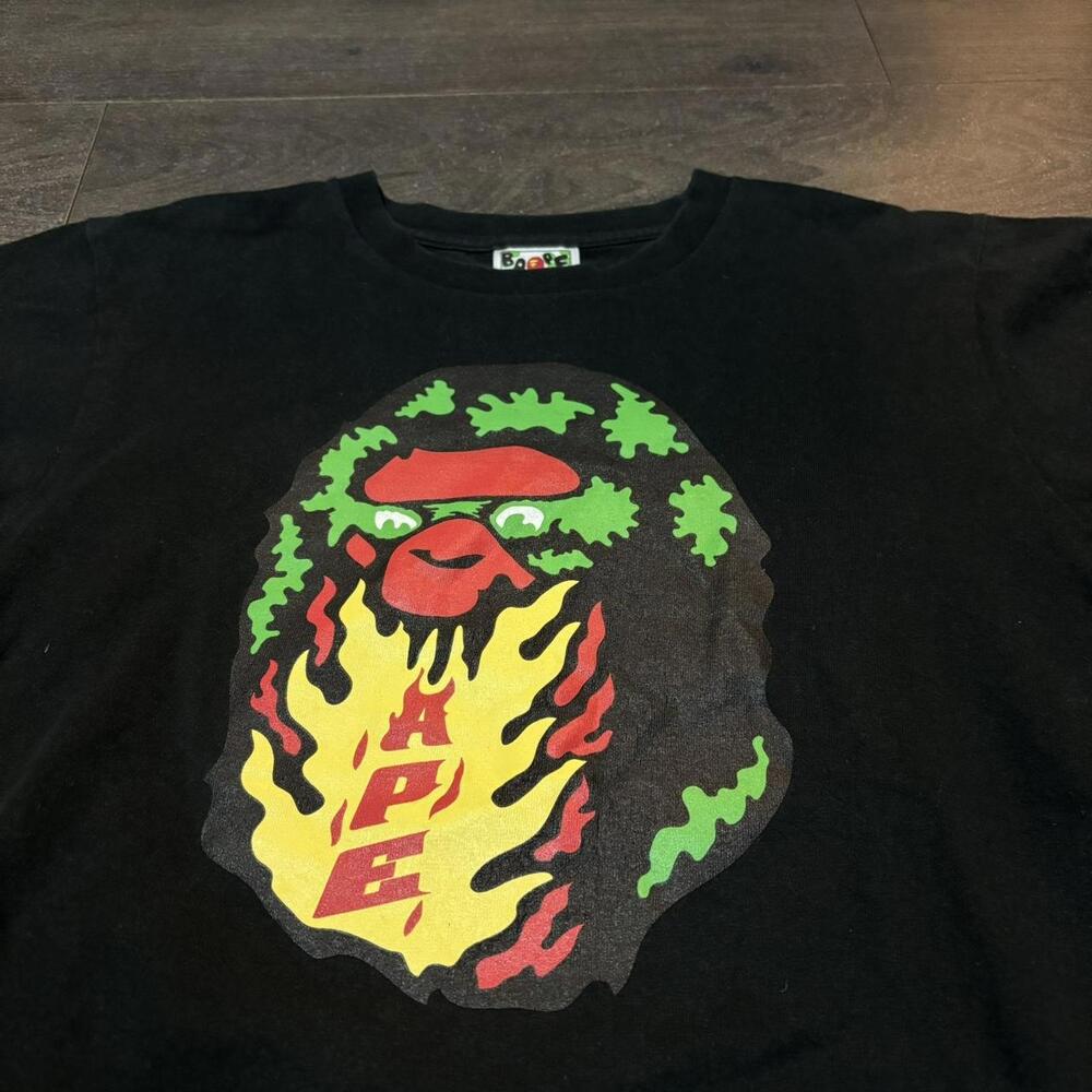 Vintage Bape Fire Ape Head T Shirt